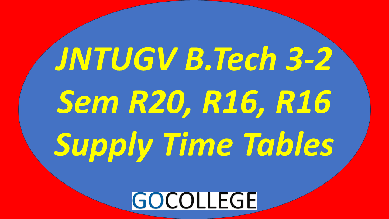 JNTUGV B.Tech 3-2 Sem Supply Time Tables